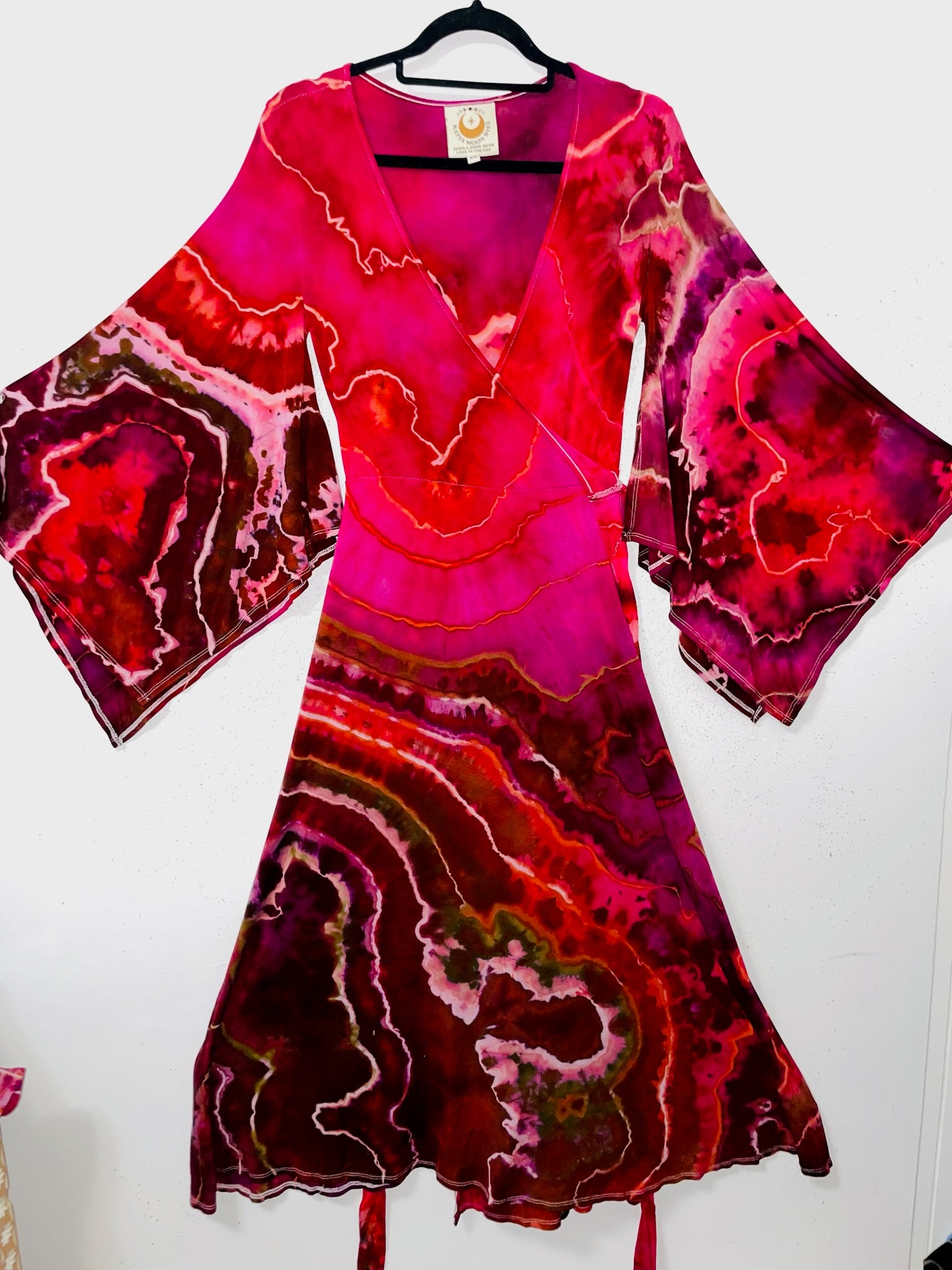 Small/Medium ( could fit large) High Vibration Wrap Maxi Dress (48" long)