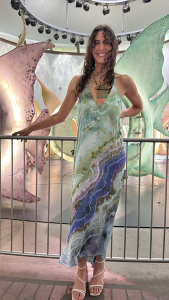 Large Silky Moonstone Halter Dress