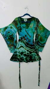 Small/Medium ( could fit large) High Vibration Wrap conservative MINI Dress 33.5"