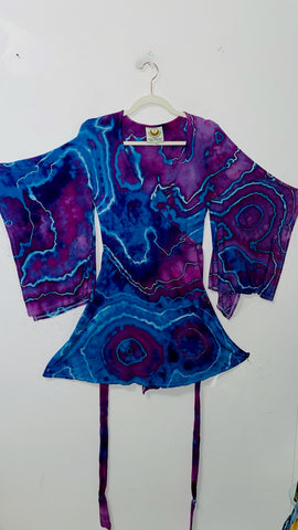 Small/Medium ( could fit large) High Vibration Wrap conservative MINI Dress 33.5"