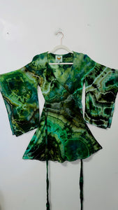 Small/Medium ( could fit large) High Vibration Wrap conservative MINI Dress 33.5"