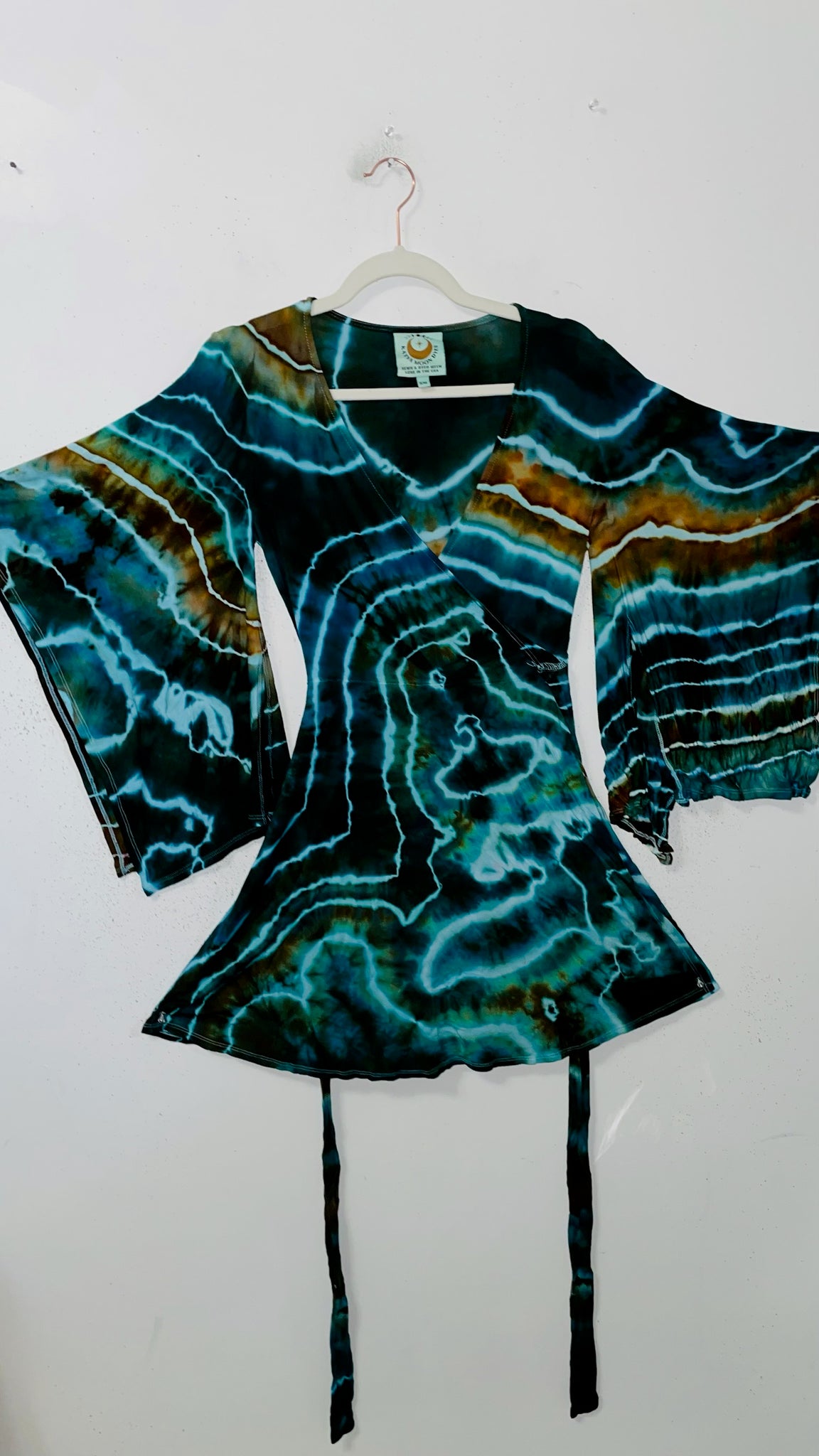 Small/Medium ( could fit large) High Vibration Wrap conservative MINI Dress 33.5"