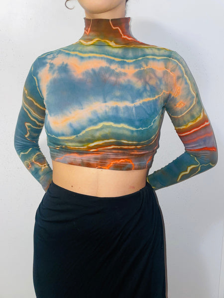 Large long sleeve crop top turtleneck