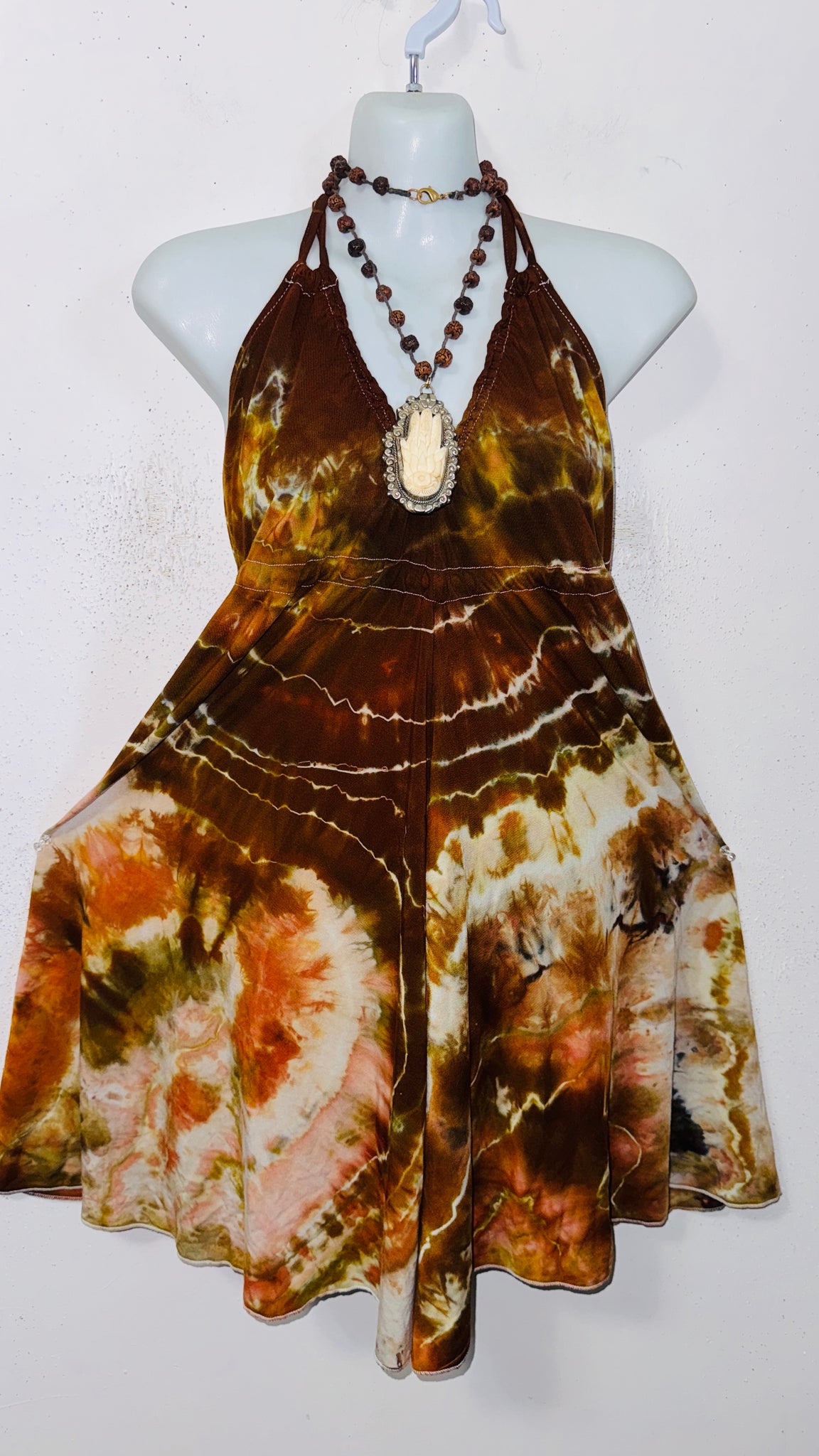 One Size fits up to 1XL Halter Mini dress