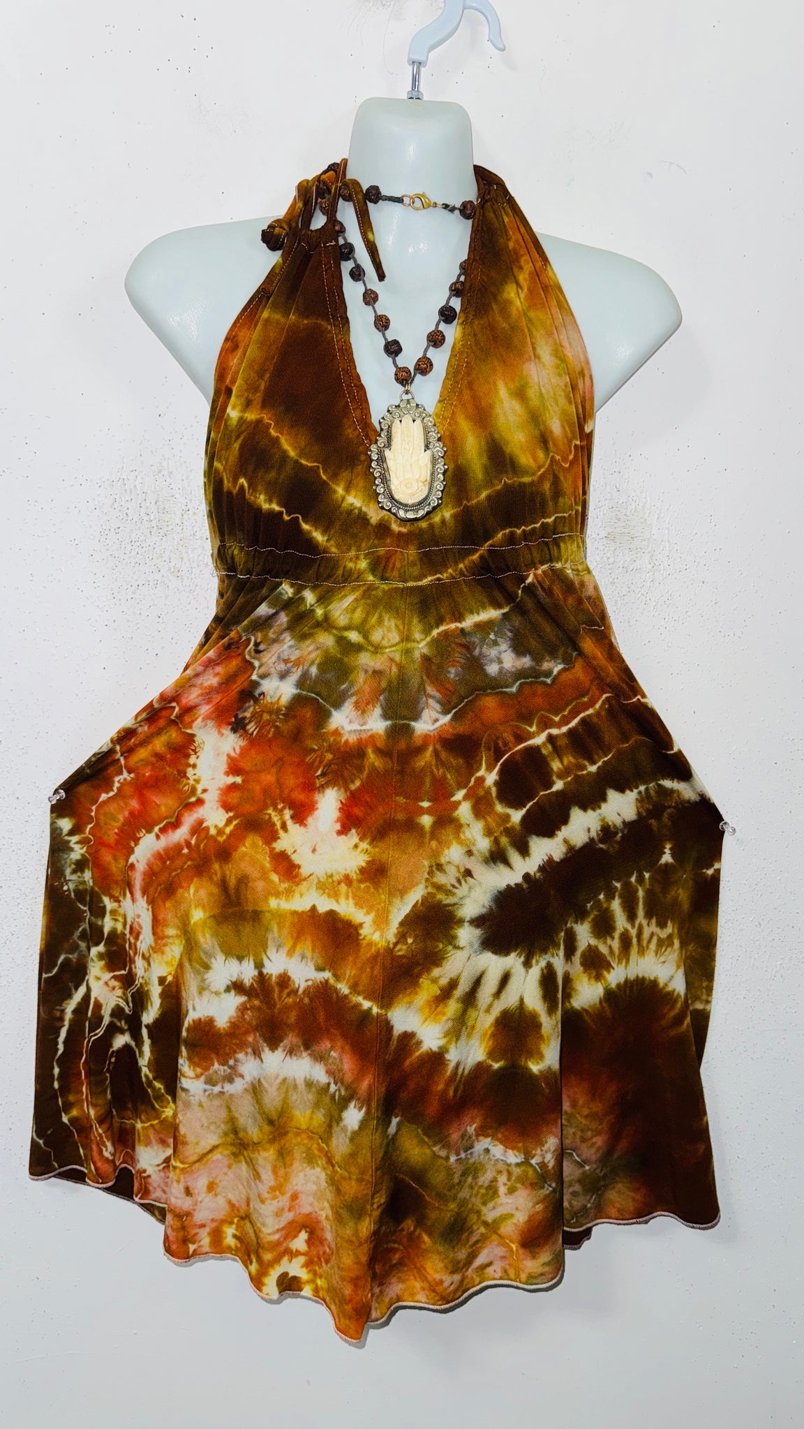 One Size fits up to 1XL Halter Mini dress