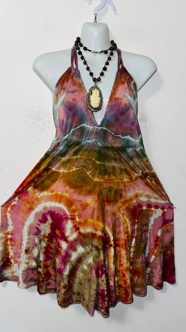 One Size fits up to 1XL Halter Mini dress