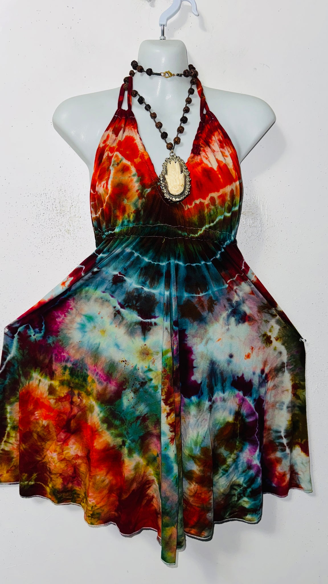 One Size fits up to 1XL Halter Mini dress