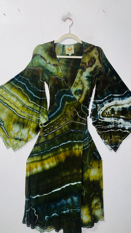 Small/Medium ( could fit large) High Vibration Wrap Maxi Dress (48" long)