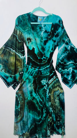 Small/Medium ( could fit large) High Vibration Wrap Maxi Dress (48" long)