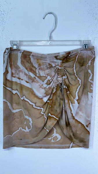 large cinched mini skirt (runs a full size small)