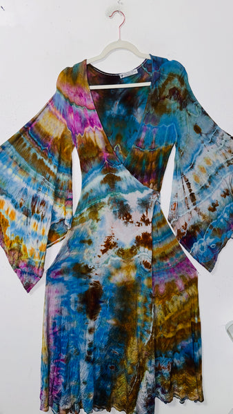 Small/Medium ( could fit large) High Vibration Wrap Maxi Dress (51" long)