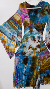 Small/Medium ( could fit large) High Vibration Wrap Maxi Dress (51" long)