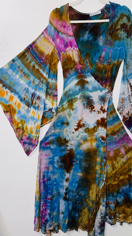 Small/Medium ( could fit large) High Vibration Wrap Maxi Dress (51" long)