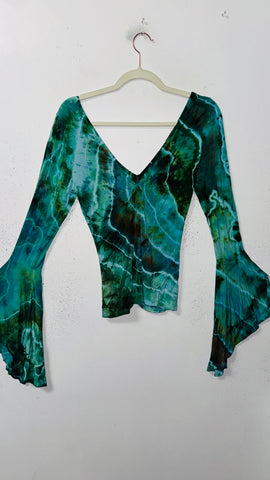 Ripple Bell Sleeve Cinch top medium