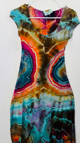 Medium Grounded Cap sleeve Slit Dress