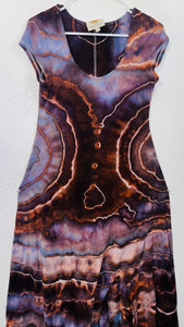 XL Grounded Cap Sleeve Slit Dress