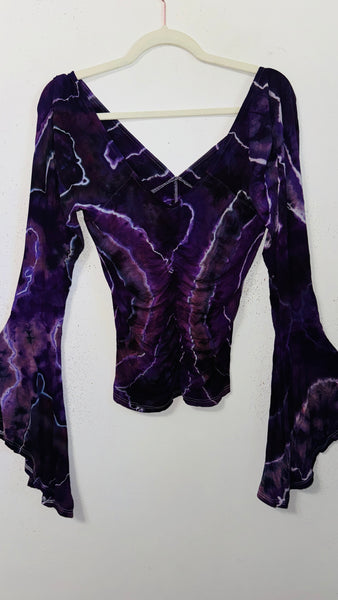 Ripple Bell Sleeve Cinch top large