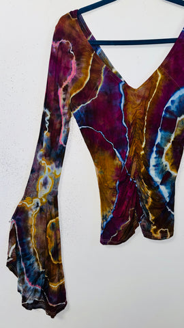 Ripple Bell Sleeve Cinch top large