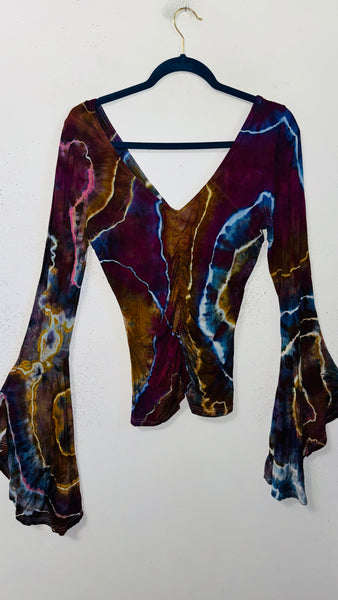 Ripple Bell Sleeve Cinch top large