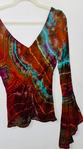 Ripple Bell Sleeve Cinch top XL