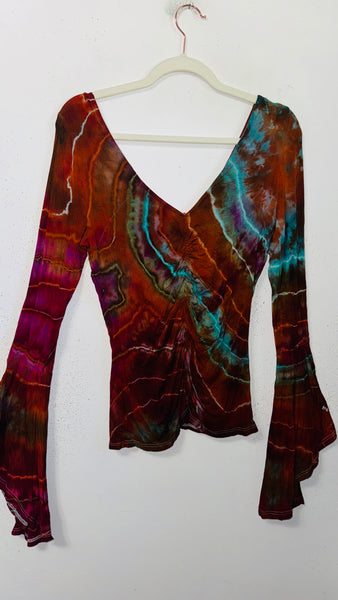 Ripple Bell Sleeve Cinch top XL