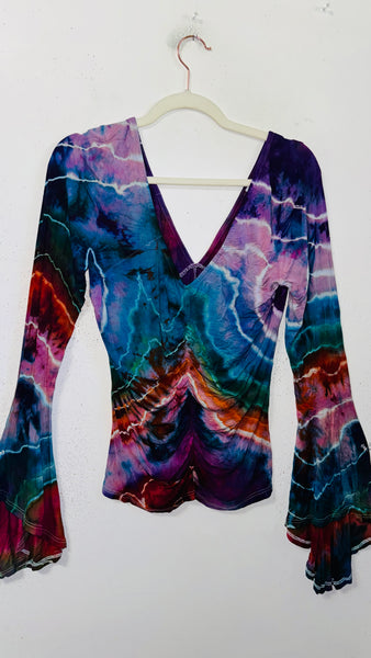 Ripple Bell Sleeve Cinch top XL