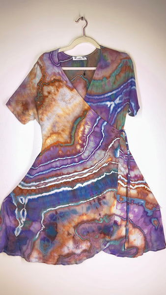 2xl short sleeve true wrap dress