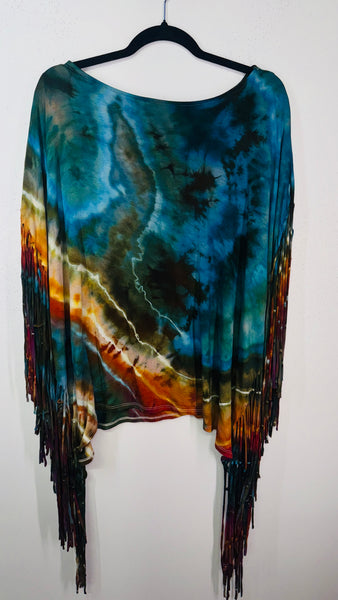 Medium (but fits up to 4x) Janis Fringe Tunic please read desc