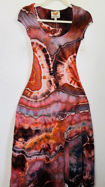 Small Grounded Cap Sleeve Slit Dress