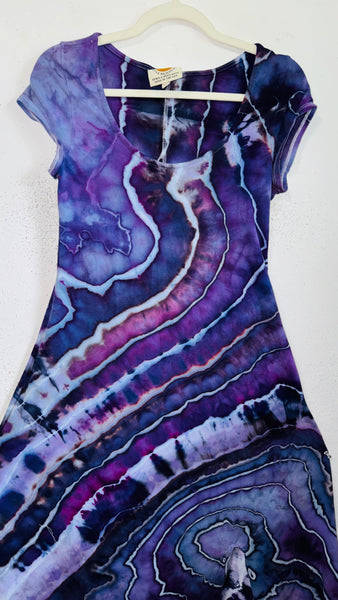 XL Grounded Cap Sleeve Slit Dress