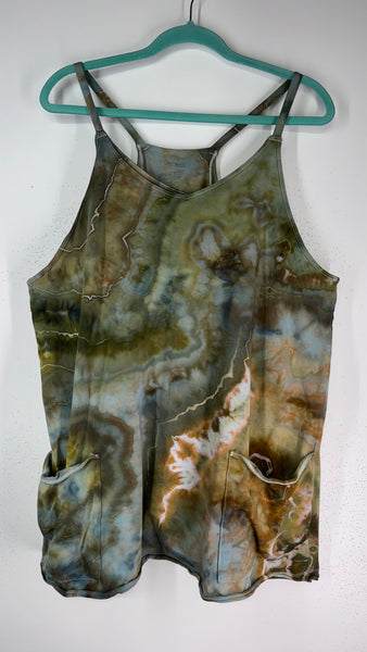 XL Play Date Dress with pockets and built in romper