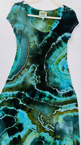 XL Grounded Cap Sleeve Slit Dress
