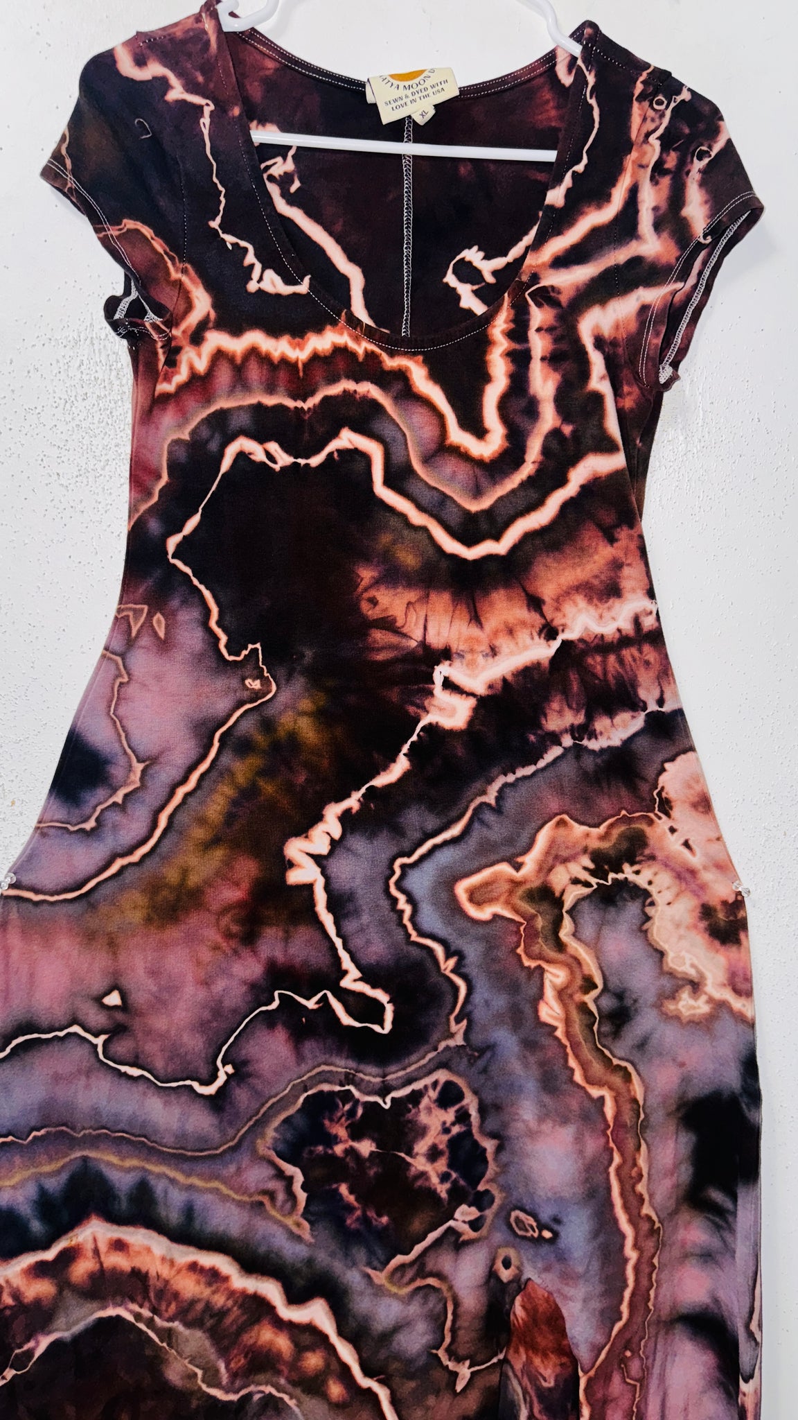 XL Grounded Cap Sleeve Slit Dress