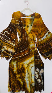 Small/Medium ( could fit large) High Vibration Wrap Maxi Dress (51" long)