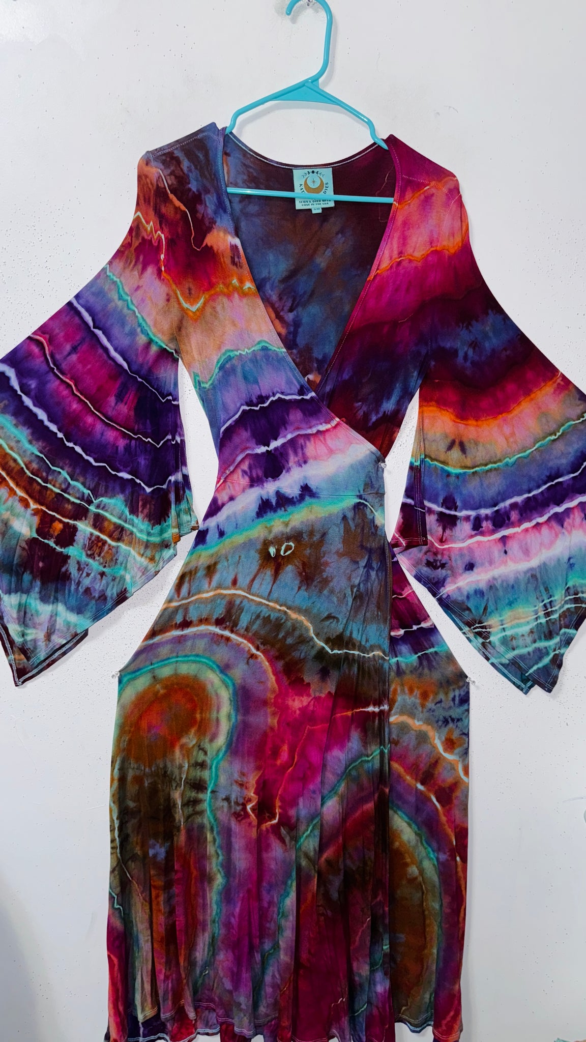 Small/Medium ( could fit large) High Vibration Wrap Maxi Dress (48" long)