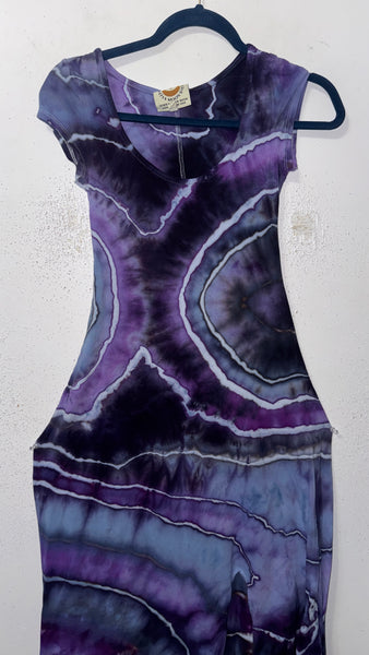 Small Grounded Cap Sleeve Slit Dress