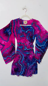 Small/Medium ( could fit large) High Vibration Wrap conservative MINI Dress 33.5"