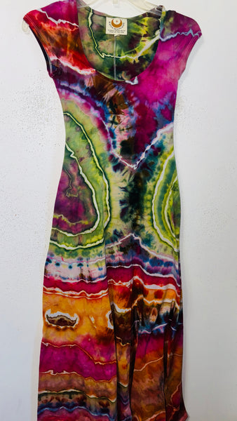 Small Grounded Cap Sleeve Slit Dress