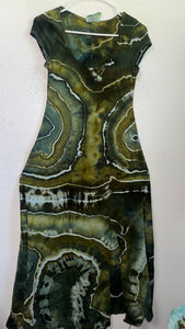 Large Grounded Cap Sleeve Slit Dress