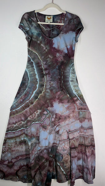 XL Grounded Cap Sleeve Slit Dress