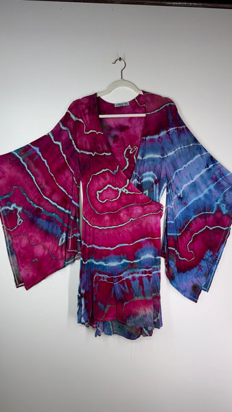2xl/3xl High Vibration wrap MINI dress (could fit 4xl) 37"