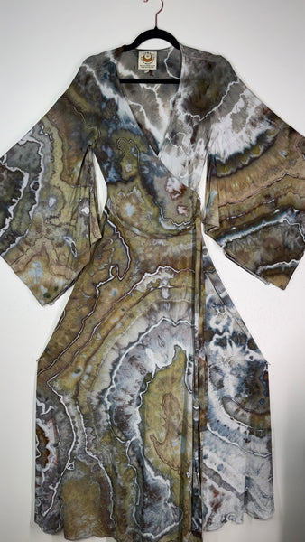 Small/Medium ( could fit large) High Vibration Wrap Maxi Dress (56" long)