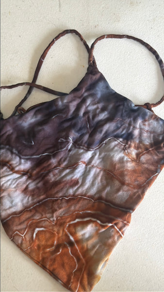 One size lace back top