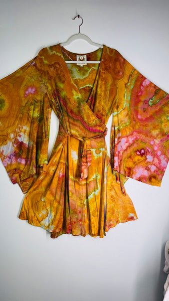 2xl/3xl High Vibration wrap MINI dress (could fit 4xl) 37"