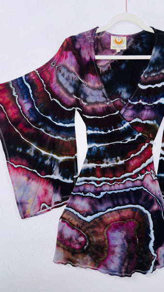 Small/Medium ( could fit large) High Vibration Wrap conservative MINI Dress 33.5"