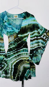 Small/Medium ( could fit large) High Vibration Wrap conservative MINI Dress 33.5"