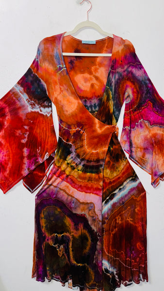 Small/Medium ( could fit large) High Vibration Wrap Maxi Dress (51" long)