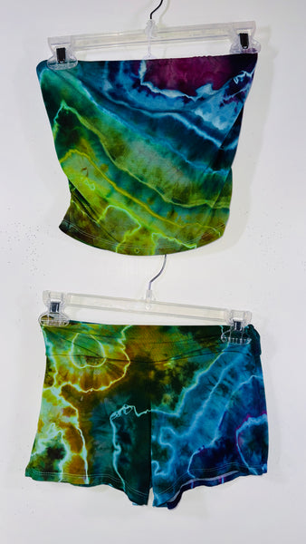 Small Built in Bra top & Festival booty shorts one size set