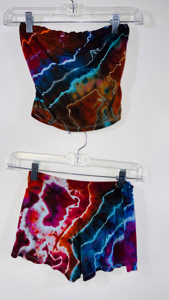 Small Built in Bra top & Festival booty shorts one size set