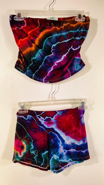 Large Built in Bra top & Festival booty shorts one size set